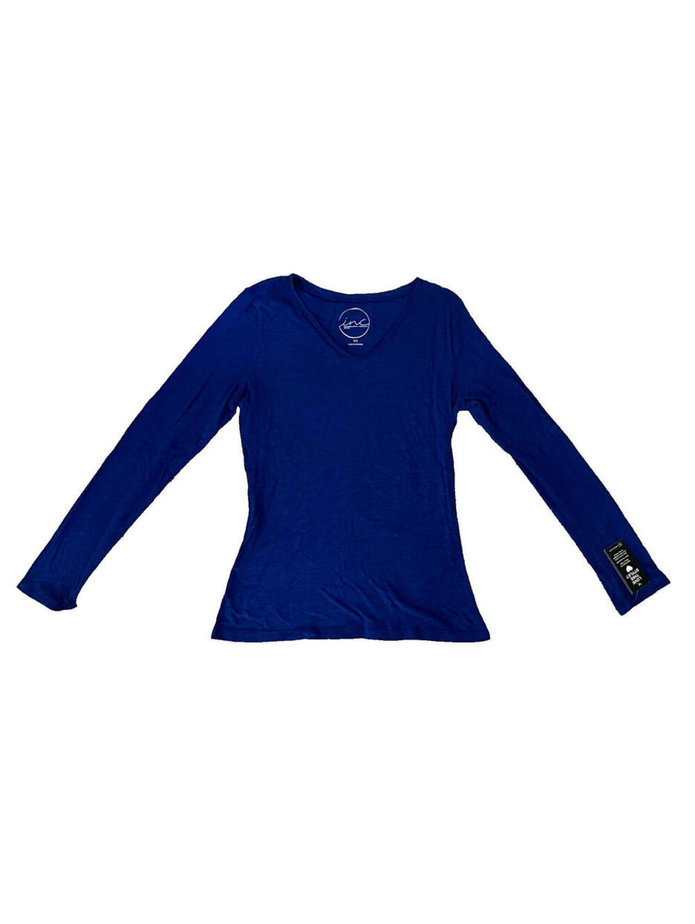 NWT INC International Concepts Goddess Blue Knit Top Tee Long Sleeve T-Shirt PS